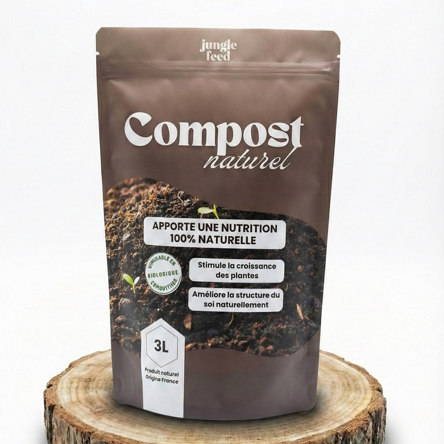 Lot de 10 Compost fabriqué en Drôme 3L